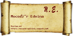 Mocsár Edvina névjegykártya